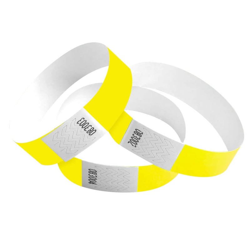 100 Tyvek Paper Bracelets, 19 mm, for Events, Festivals, Tear-Resistant,