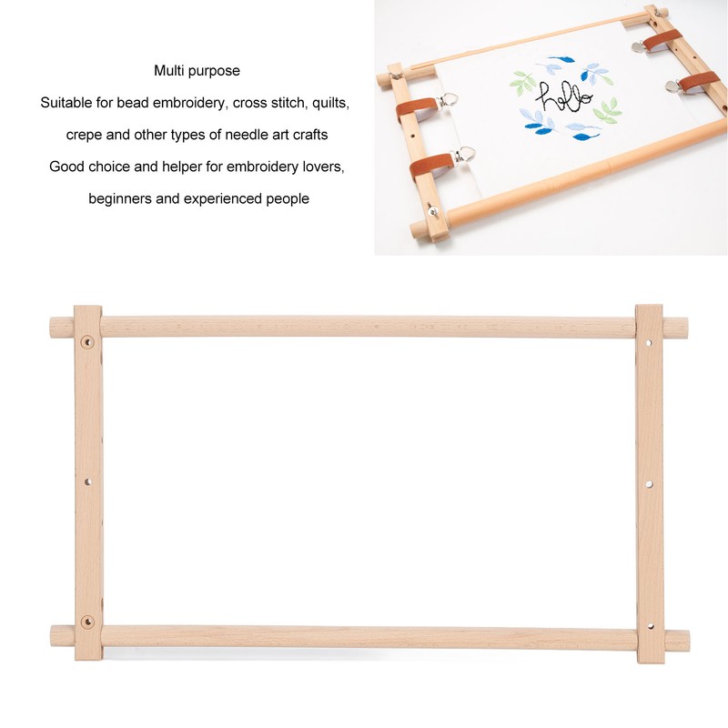 Cross Stitch Frame Rectangular Removable Wood Needlework Stretcher Frame Quilting