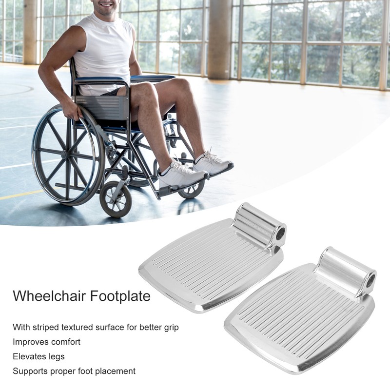 2pcs Wheelchair Footrests Aluminum Alloy Replacement Wheelchair Footplate Pedal Accessory