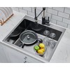 SHACO 25x18 Inch Black Drop In Kitchen Sink, 25 Inch