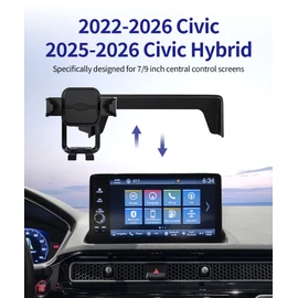 Masergogo Car Phone Holder for Honda Civic 2022-2026 / Civic Hybrid 2025-2026, 7/9" Screen Fixed Clip, Auto Accessories Navigation Bracket, Interior Decoration Mobile Phone Mount, 360° Rotation