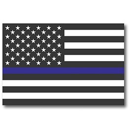 DHDM Decals NI437 Thin Blue Line Flag Magnet | 5-Inch by 3-Inch