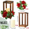 Hushee 30 Pcs Integrated Wedding Lantern Centerpiece Rustic Wooden Holder
