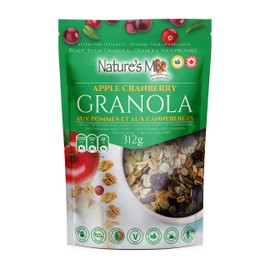 Nature's Mix Apple Cranberry Granola - Nut Free - Canadian Locally Made - Vegan and Kosher Certified, Apple Cranberry Granola, 312 Grams, Light Green