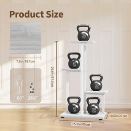 LASZOLA White 4 Tiered Wood Plant Stand Indoor for Large Heavy Duty Planter, Sturdy Multi Level Corner Vertical Flower Rack for Narrow House, Rustic Tall Orchid Shelving Holder for Decor, Space Saving