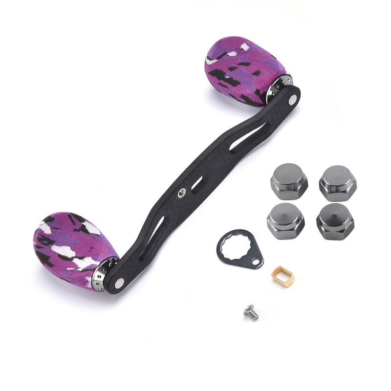 Fishing Reel Handle Knob Carbon Fiber Frame with Fittings Replacement