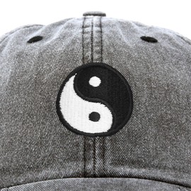 DALIX Ying Yang Dad - Gorra de béisbol Zen Peace Balance Filosofía clásico, Negro -, Talla única