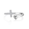 STARCHENIE Cross Initial Ring for Women 925 Sterling Silver Letter