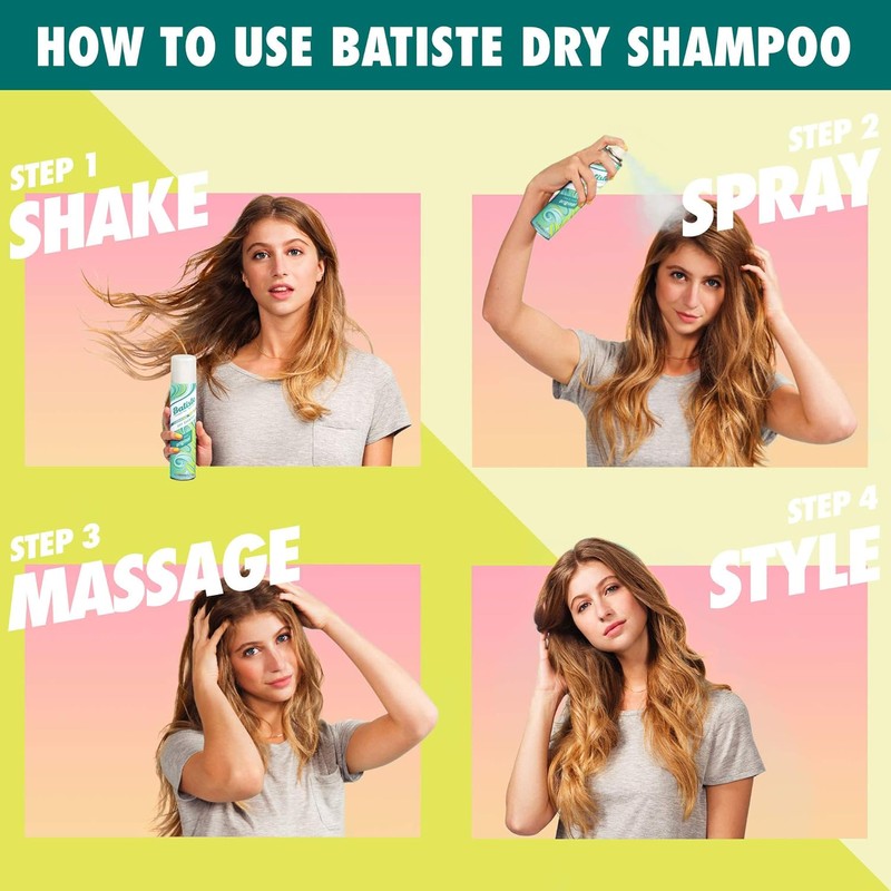CHUW7 Batiste Dry Shampoo, Tropical Fragrance, 6.73 Fl. Oz. Pack
