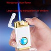 Adjustable Flame Refillable Butane Lighter Lighter, Torch Lighter, Windproof Blue