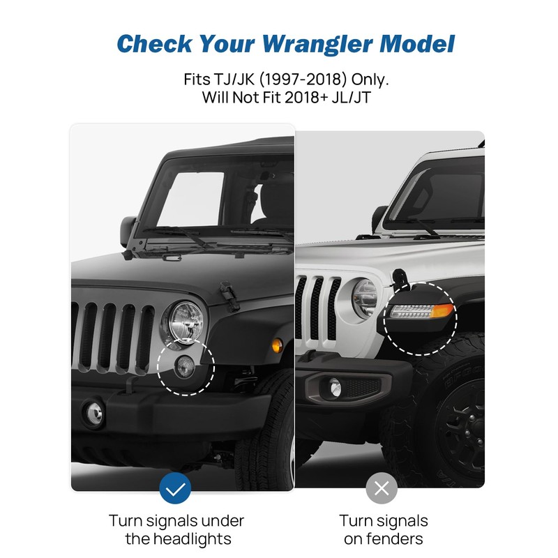 JOYTUTUS Upgraded Round Wrangler Mirrors Doors Off Compatible with Wrangler