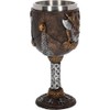 Nemesis Now Valhalla Goblet 17cm, Resin w/Stainless Steel Insert, Brown,