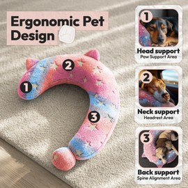 Calming Dog Pillow, Glow in The Dark, Soft Question Mark Shape for Dogs, Kids, Adults - Washable, Cozy Body Pillow Bed Gift (L Pink)
