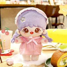 niannyyhouse Muñeca de peluche de 20 cm, cuerpo de peluche sin atributos, falda de muñeca de 8 pulgadas, vestido de vestir (a-2)