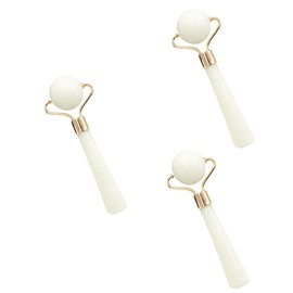 Beavorty 3pcs Jade Stone Facial Massage Roller Portable Beauty Tool for Skin Care Natural Aging Face for Random