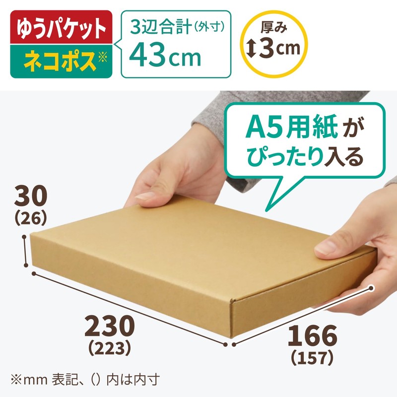 Earth Cardboard Nekoposu Box A5 3cm 20 Sheets Click Post