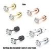 Krstudent 4 pairs Titanium Earrings Studs, Hypoallergenic Stud Earrings for