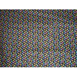 Jelly Beans Glittler Black Fabric Hair Scrunchie Handmade by Scrunchies by Sherry Ponytail