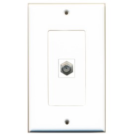 RiteAV 1 Coax Cable TV Port Wall Plate Oversized Jumbo MIDI White