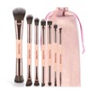 Double-ended Makeup Brush Set with Velour Storage Bag, 7 Counts/set