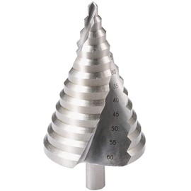 6-60mm Step Drill Bit, 12.5mm/0.5” Shank 4241 HSS Spiral Groove Drill Bit for Wood, Plastic, Sheet Metal
