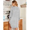 Ekouaer 3/4 Sleeve Nightdress Women's V-Neck Button Placket Soft and