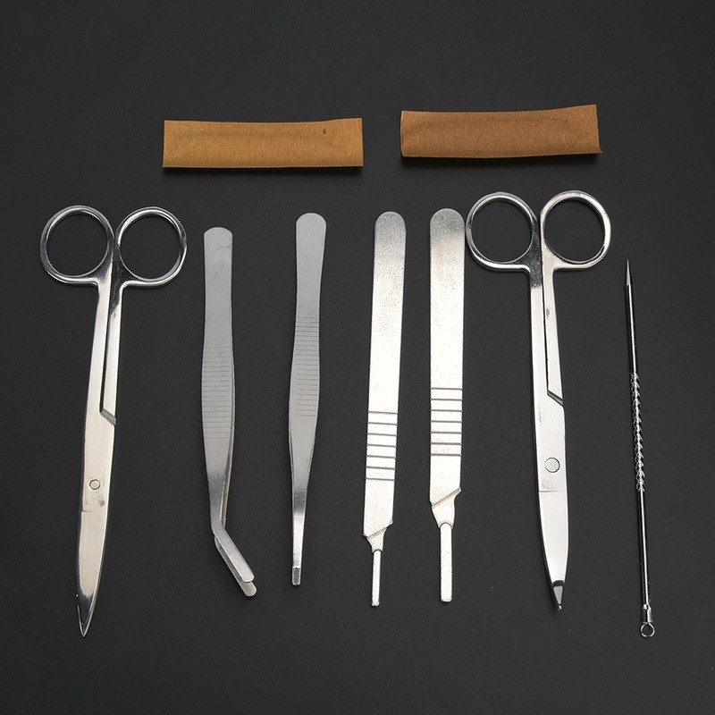 7 Pcs Biological Anatomical Tool Dissecting Scissor Hilt Tweezer Forcep