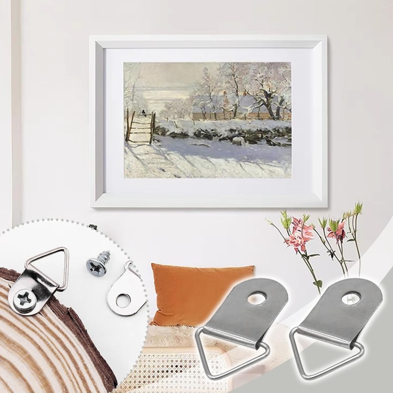 ADOFUN Picture Frame Hook with Wood Screw, Triangle Hanging Can