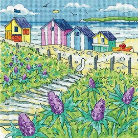 Heritage BSSS1521-A Counted Cross Stitch Kit Aida Sea Holly Shore 20.5x20.5cm