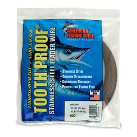American Fishing Wire Cable guía de Acero Inoxidable a Prueba de Dientes, una Sola hebra Camuflaje marrón 3,075 Feet, 27 Pound Test