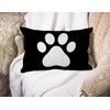 White Dog Paw Footprint Icon Isolated On Black Background Waist