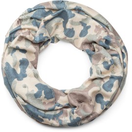 styleBREAKER loop scarf with camouflage pattern in destroyed vintage used look, loop scarf, shawl, unisex 01016134, color:Brown-beige-green-blue