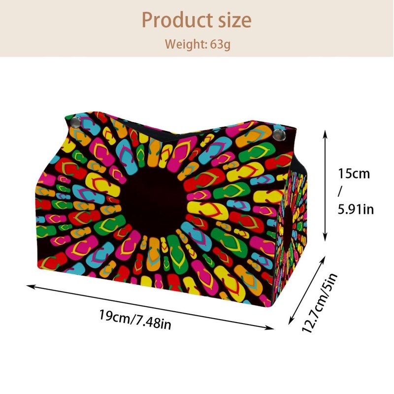 2 Pack Tissue Box Cover Holder, Floral Skull Head Rectangle