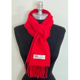 New Winter Warm 100% CASHMERE Scarf Made In England Soft Solid Red