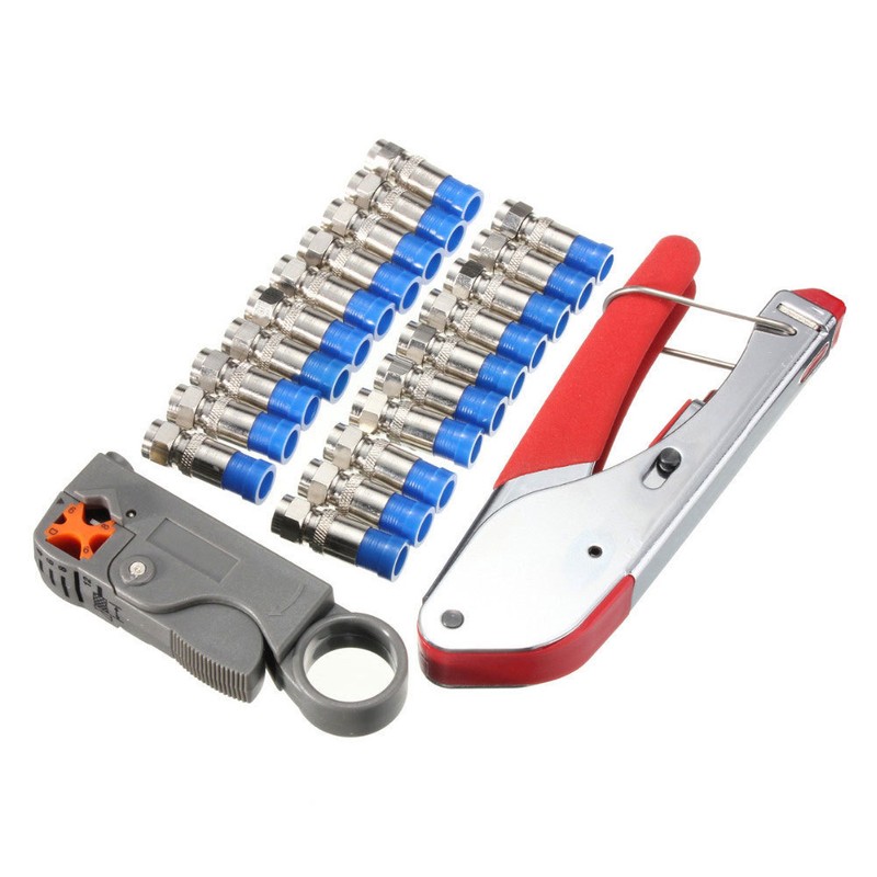 22PCs Cable Crimping Cutter Multifunction Crimper Coaxial F- Head Crimping