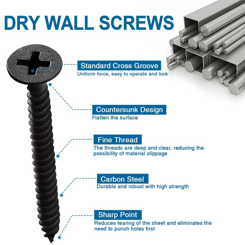 VooGenzek 60 pieces M3.5 x 50 mm coarse thread drywall