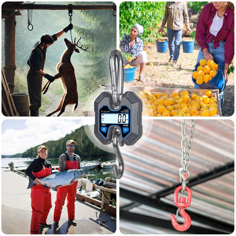 Fuzion Mini Crane Scale - Hanging Scale 440lb/200kg/1960N, Deer Scale
