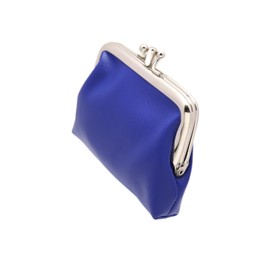 Coin Purse Vintage Bag Lock Wallet Buckle Kiss Lock change purse change holder wallet coin Leather coin wallet (F blue)