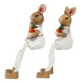 Ideen mit Herz Pair of Rabbit with Floppy Legs, Decorative Figures, Edge Seater, Easter Decoration, Height Sitting 11.8 cm