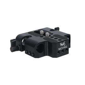 NICEYRIG Multipurpose Camera Base Plate with Dual 15mm Rod Clamp for BMPCC 6K(6K Pro)/Sony A7 A9 FS7 FS5 FS9/Canon C100 C300 C500/Red DSMC2/Kinefinity Cinema Camera