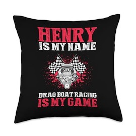 Drag Boat Racer for Drag Boat Race and Drag Boat Throw Pillow