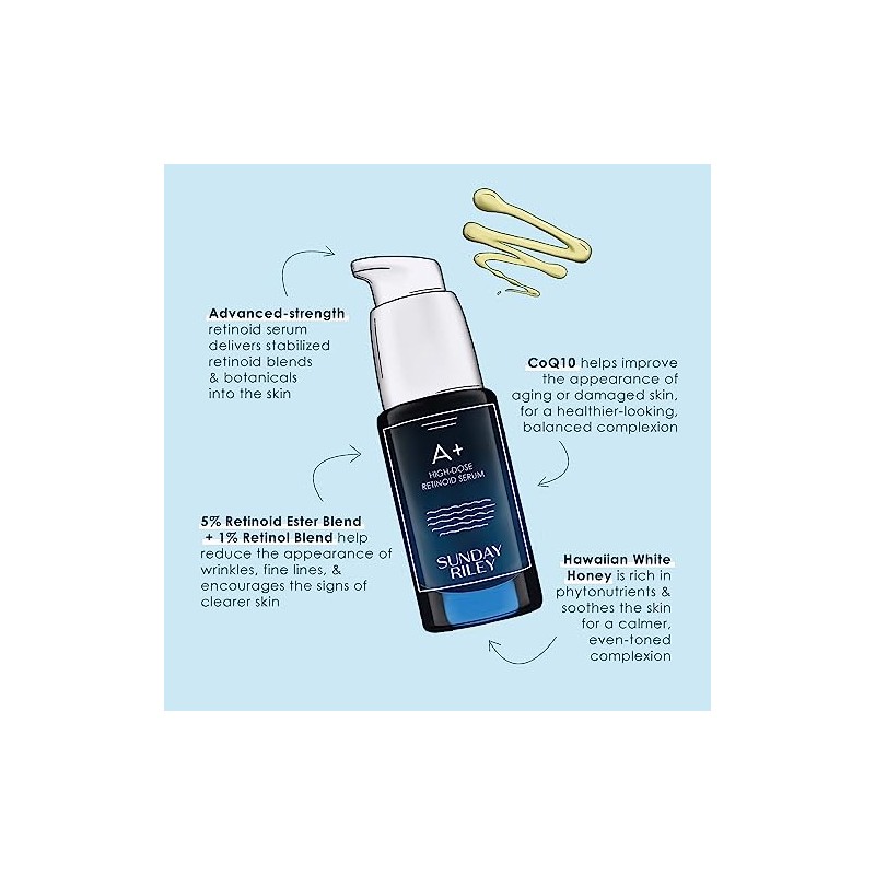 Sunday Riley A+ High-Dose Anti Aging Retinol Serum 0.5oz