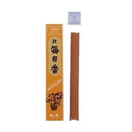 Morning Star Amber Japanese Incense by Nippon Kodo - 50 Sticks Plus Ceramic Holder