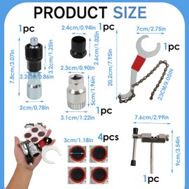 Riybyds 5 Piece Bicycle Repair Tool Set, Crank Puller, Chain Riveter, Bottom Bracket, and Freewheel Puller, Chain Removal Tool, Robust Tool Set for Bicycle Maintenance and Repair