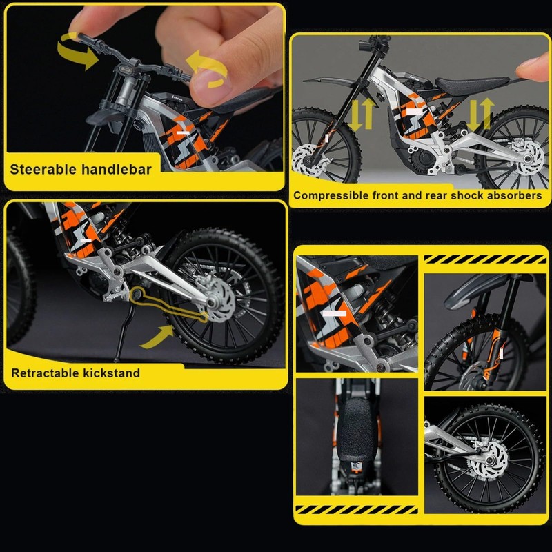 1/12 Alloy Dirt Bike Model Assembled Adult DIY Motorcycle Handcrafted