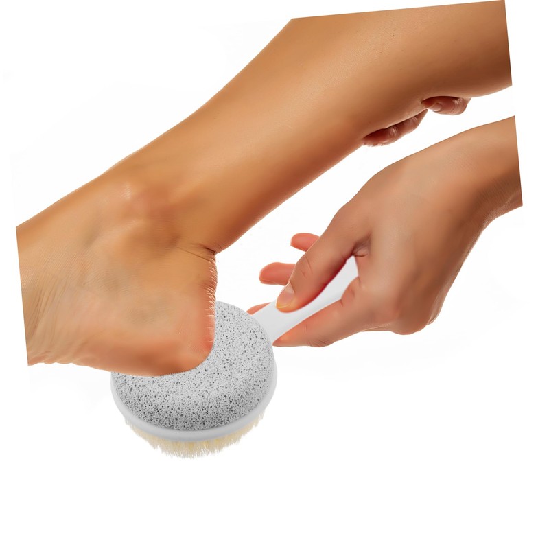 FRCOLOR Long Handle Foot File with Pumice Stone Callus Remover