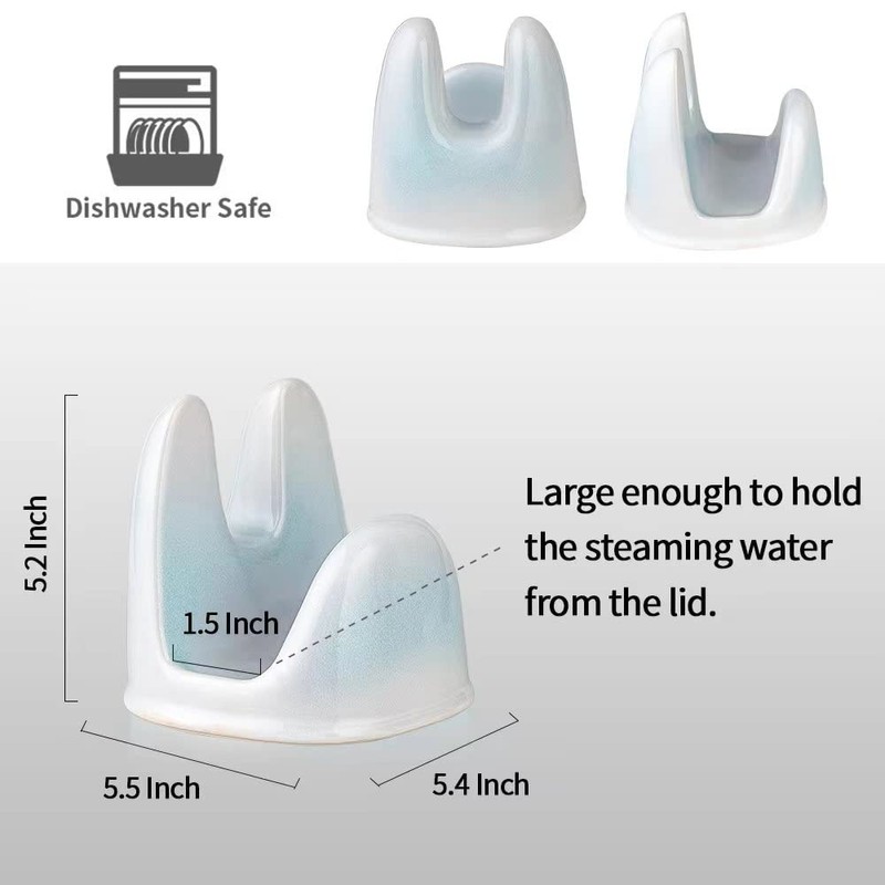 Nihow Pot Lid Holder: Stable Ceramic Pan Lid Holder for