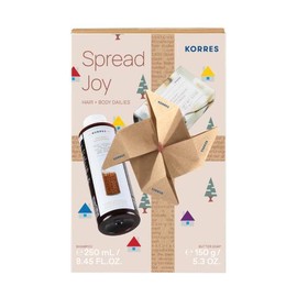 Korres Spread Joy Hair & Body Dailies Gift Set Shampoo Rice Proteins & Linden, 250ml & Butter Soap Pure Cotton, 150gr