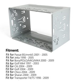 QUNNIE Car Radio Faceplate 2 DIN Universal Metal Frame Double DIN Wires Metal Frame Radio Panel Installation Kit