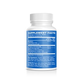 Vital Rise Magnesium & Ashwagandha Chewable Tablets for Adults – High Absorption Magnesium Stress Support Supplement – Gluten-Free, Vegan, Non-GMO, Grape-Flavored (60 Count)